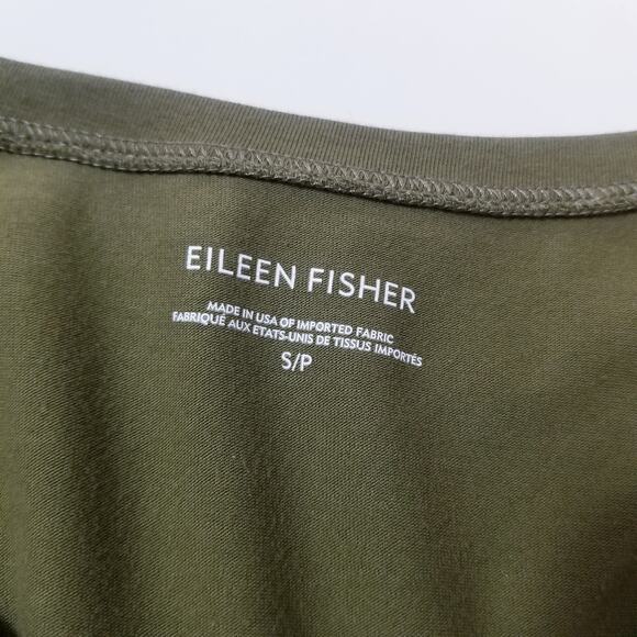Eileen Fisher Organic Cotton Olive Green Shift Dress - Picture 3 of 10